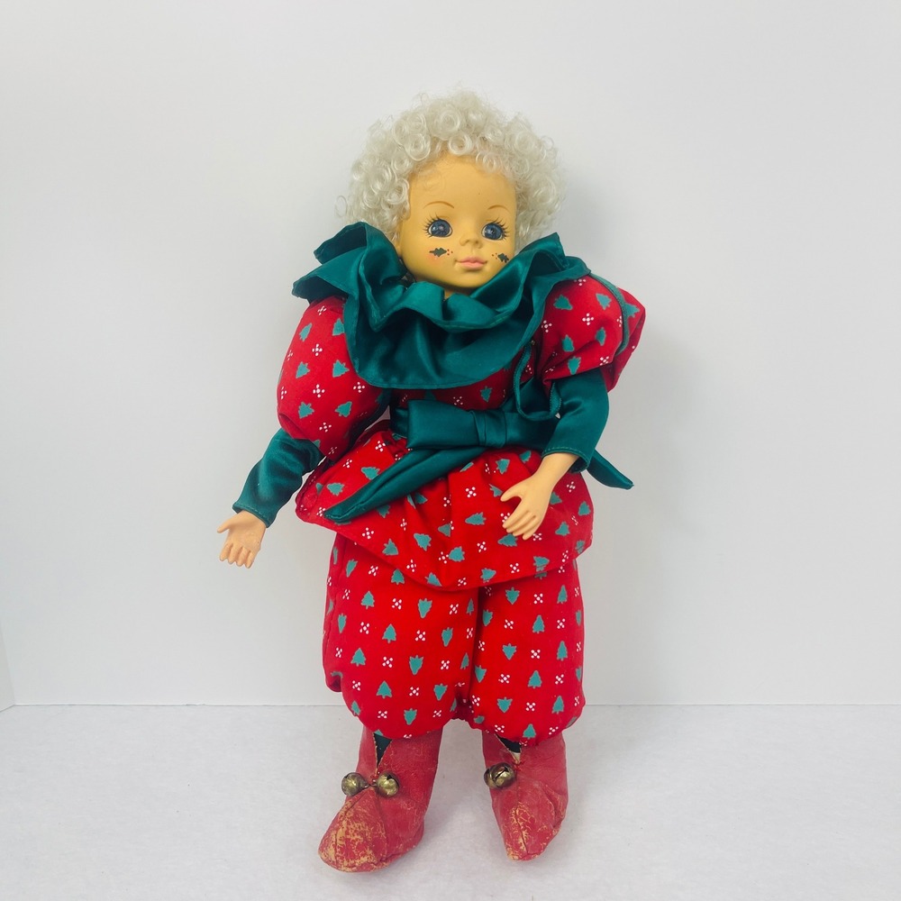 Vintage Brinn's December Calendar Doll Christmas Tree Outfit Red Green 11.5"